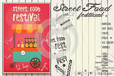 Street Food Festival Vector Illustration