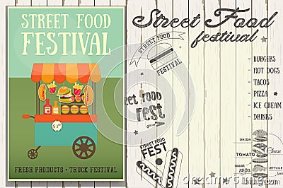 Street Food Festival Vector Illustration