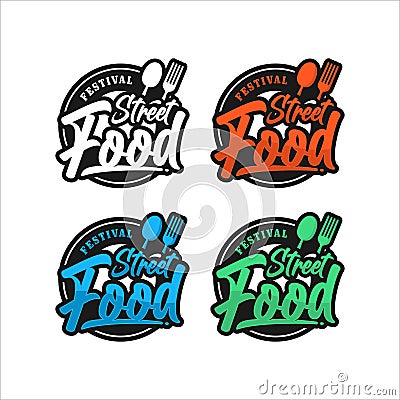 Street Food festival premium logo Vector Illustration