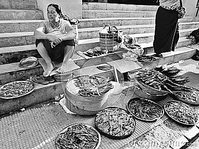 Street food IMA market imphal Editorial Stock Photo