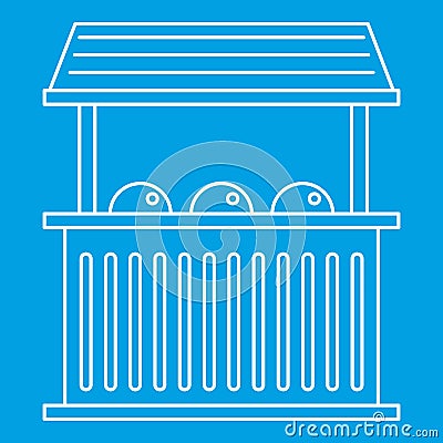 Street food kiosk icon, outline style Vector Illustration