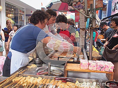 Street food market in Busan, South Korea Editorial Stock Photo