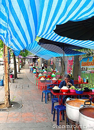 Street Food Stall near Chatuchak Market, Bangkok, Thailand Editorial Stock Photo