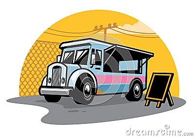 Street food truck Vector Illustration