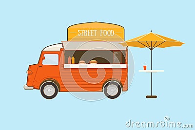 Street Food Truck Vector Illustration