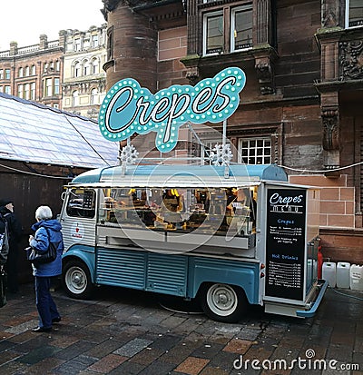 Street food van selling crepes Editorial Stock Photo