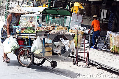 Street food vendor cart Editorial Stock Photo