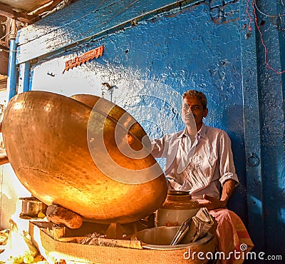 Street food vendor in New Delhi Editorial Stock Photo