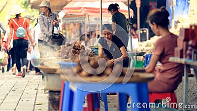 Street food vendors, Hanoo, Vietnam Stock Photo