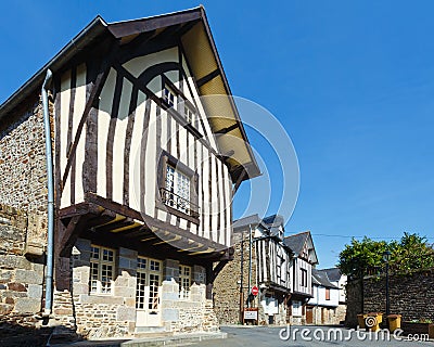 Street in Fougeres town (France, Brittany) Stock Photo