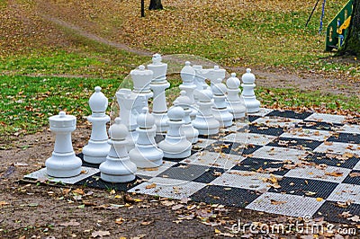 Street game of chess, tourist base, large-size chess Stock Photo