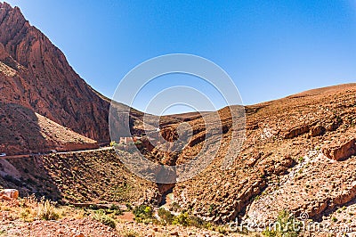 Street by Gorge Dades in Morocco Stock Photo