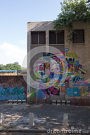 Street graffiti, Johannesburg Editorial Stock Photo