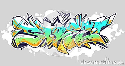 Street Graffiti Lettering Vector Art Vector Illustration