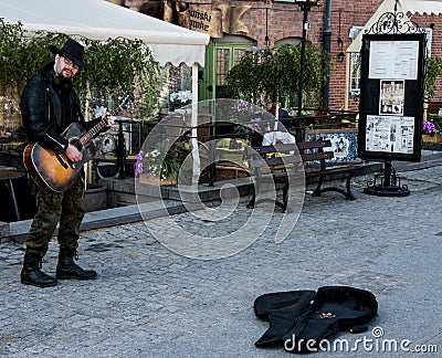 Street guitarist Editorial Stock Photo