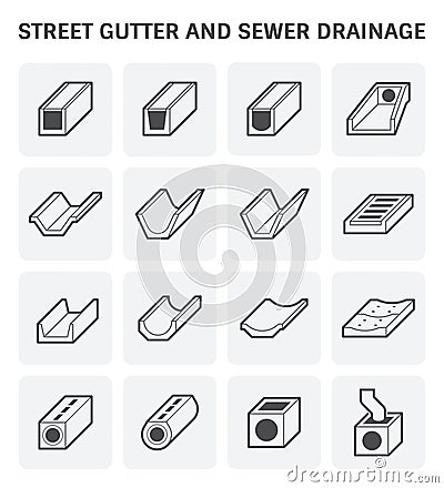 Street gutter icon Vector Illustration