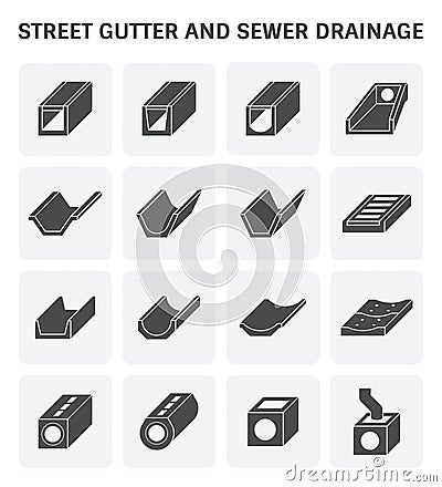 Street gutter icon Vector Illustration