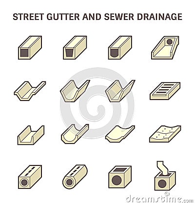 Street gutter icon Vector Illustration