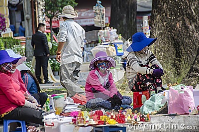 Street hawkers Vietnam Editorial Stock Photo