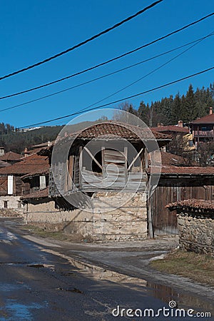 Street and houses in the old town of Koprivshtitsa, Bulgaria Stock Photo