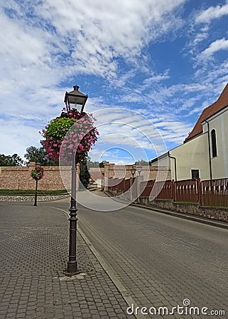 Street inside the old city walls, Trnava, Slovakia Stock Photo