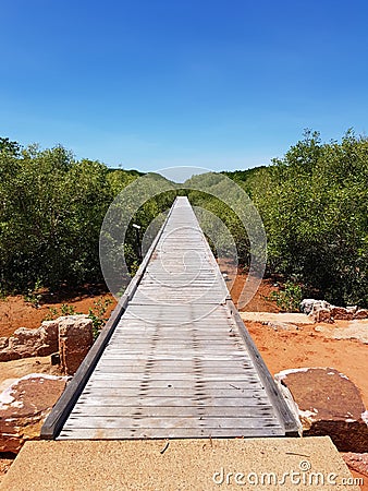 Broome Western Australia old Short Street jetty and mangroves Stock Photo