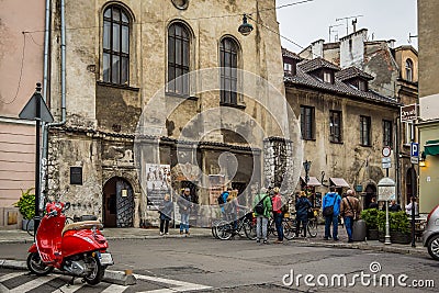 Street in the jewish district in Krakow Editorial Stock Photo