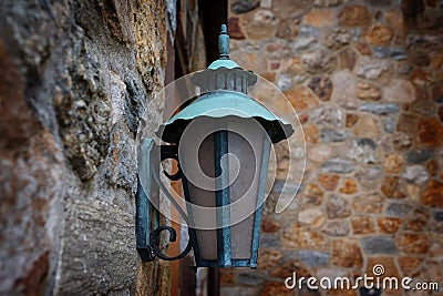 street lamp for lighting wall antigue iron Stock Photo