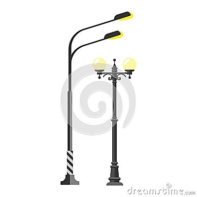 Street lamp silhouette vector Vector Illustration