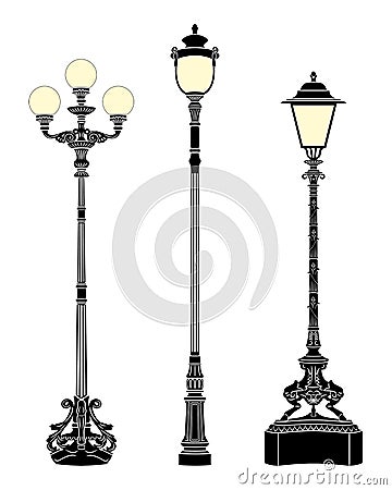 Street lamps Vector Illustration