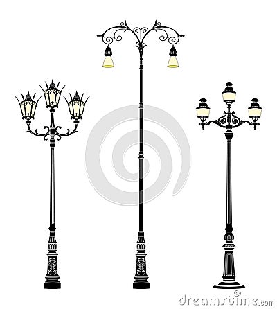 Street lamps Vector Illustration