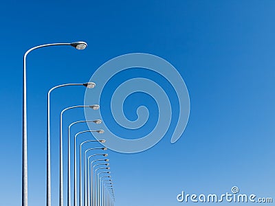 Street lamps aligned Stock Photo