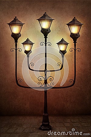 Street lantern. Cartoon Illustration