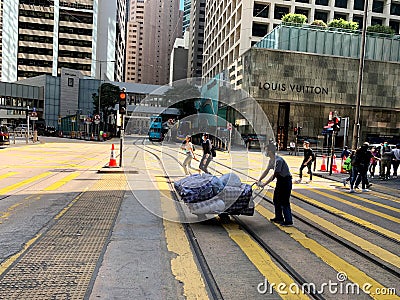 Street Life in Hong Kong Editorial Stock Photo
