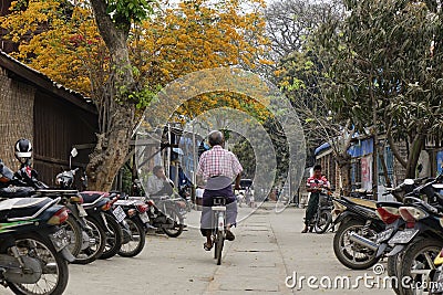 Street life in Mandalay, Myanmar Editorial Stock Photo