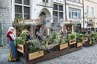 Street life in Old Town Tallinn, Estonia Editorial Stock Photo