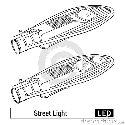 Street light isolated - Linear scheme Stock Photo