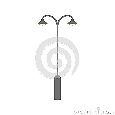 Street light silhouette. Flat road lamp symbol icon. Vector illustration Vector Illustration