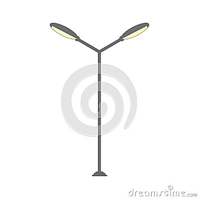 Street light silhouette. Flat road lamp symbol icon. Vector illustration Vector Illustration