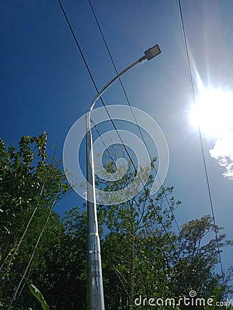 Street lights look beautiful during the day Stock Photo