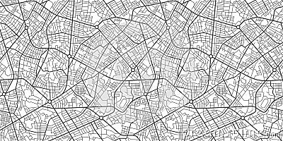 Street map of town Vector Illustration