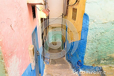 On the street in Medina. Moulay Idriss Zerhoun, Morocco Stock Photo