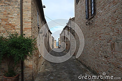 A street in Montegridolfo, Italy Stock Photo