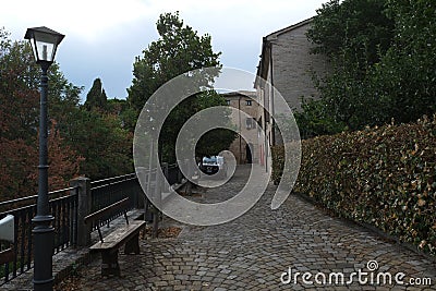 A street in Montegridolfo, Italy Stock Photo