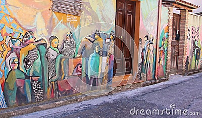 Street Mural in San Sperate Editorial Stock Photo