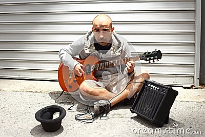 Street musician Stock Photo