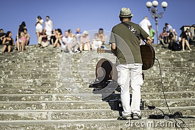 Street musician Stock Photo