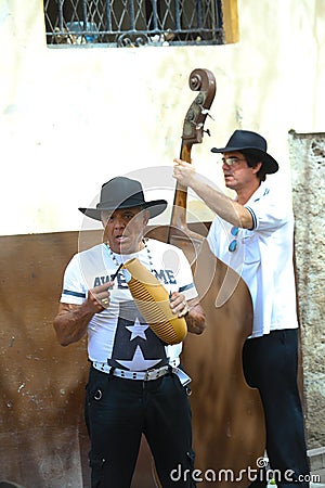 street musicians playing traditional cuban Editorial Stock Photo