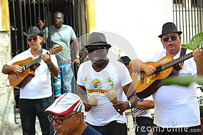 street musicians playing traditional cuban Editorial Stock Photo