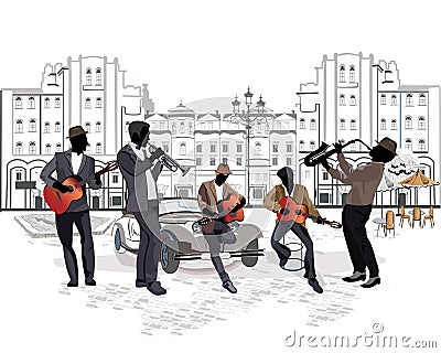 Street musicians Vector Illustration